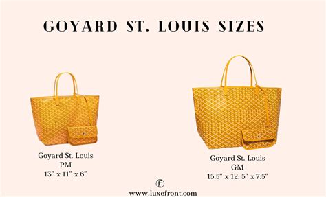 goyard st louis measurements|Goyard tote bag size comparison.